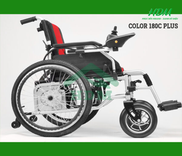 Xe lăn điện tiêu chuẩn bánh nan hoa COLOR 180C Plus