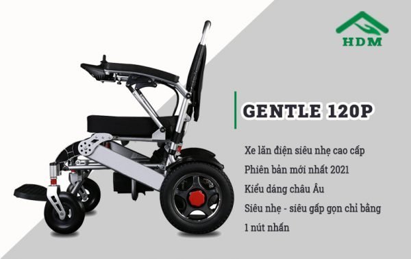 Xe lăn điện siêu nhẹ GENTLE 120P kiểu dáng châu Âu