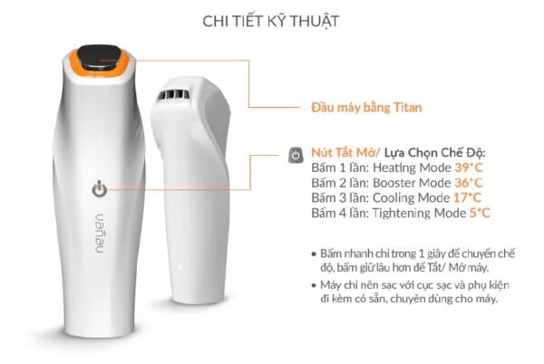 Máy chăm sóc da nóng lạnh VANAV Hot&Cool Skin Fit 4 chế độ